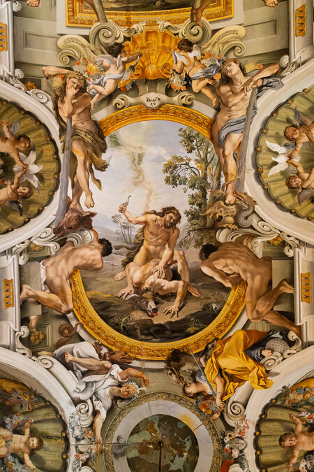 Frescoed ceiling of the Hall of Mirrors, Doria Pamphilj Gallery, Rome