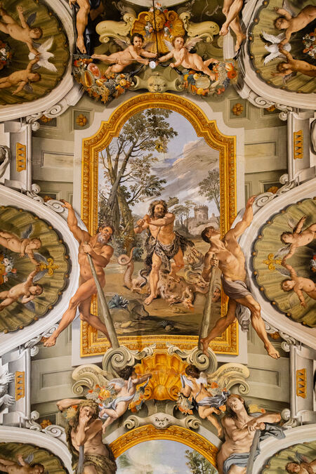 Frescoed ceiling of the Hall of Mirrors, Doria Pamphilj Gallery, Rome