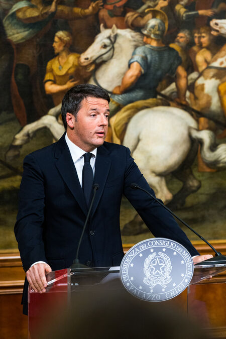 Prime Minister Matteo Renzi, Press Conference following the Constitutional referendum results, 4 December 2016, Palazzo Chigi, Rome