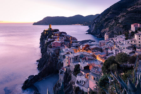 Vernazza after sunset, Cinque Terre, Italy