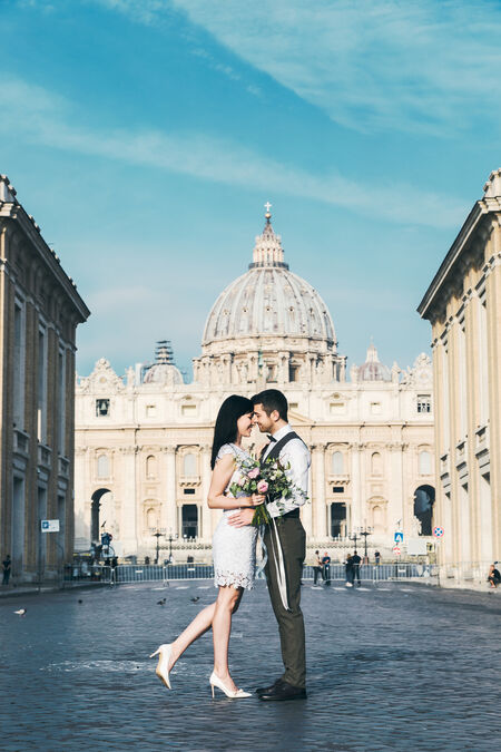 Sposi in Via della Conciliazione, Città del Vaticano, Roma